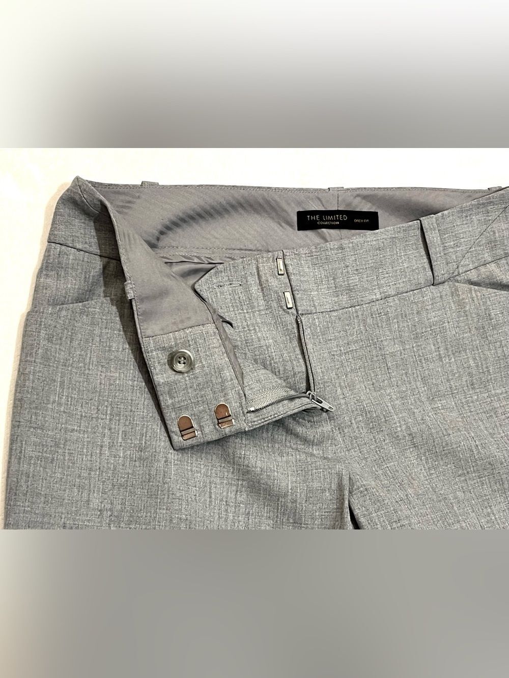 The Limited Collection Drew Fit Light Gray Dress Polyester Blend Pants Women’s 4 - Picture 7 of 16